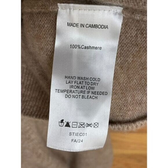 Quince Women's L Brown Sweater Mongolian Cashmere Pullover Tight-Knit Casual - Picture 5 of 9